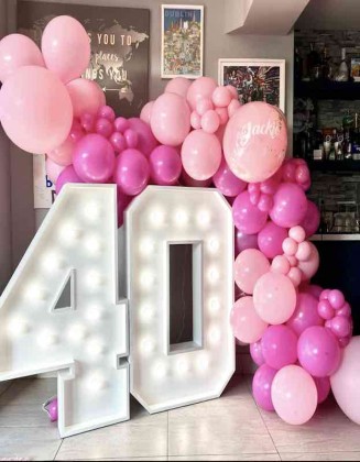 Light Numbers with Balloon Arch